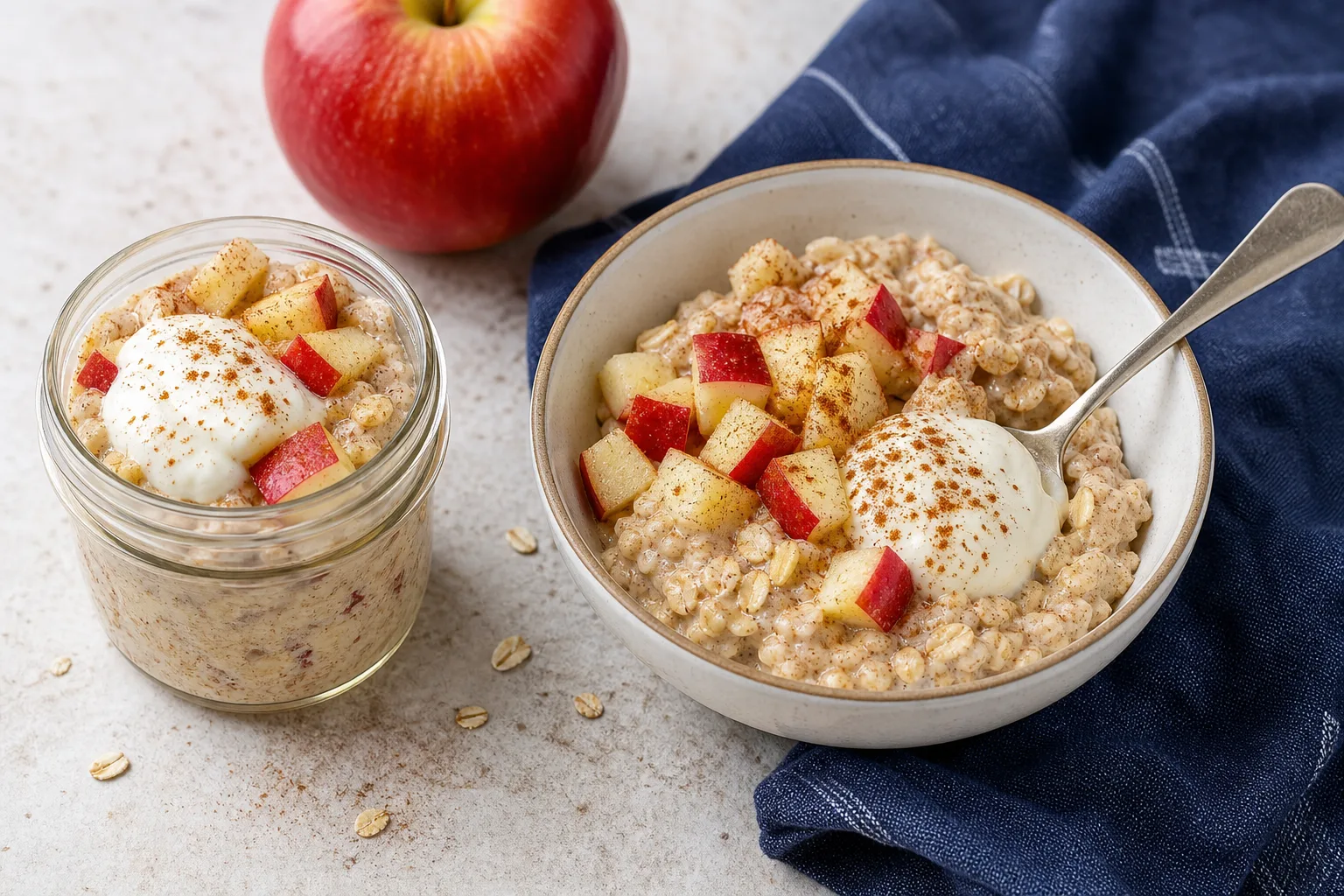 Apple Cinnamon Overnight Oats with Greek Yogurt
