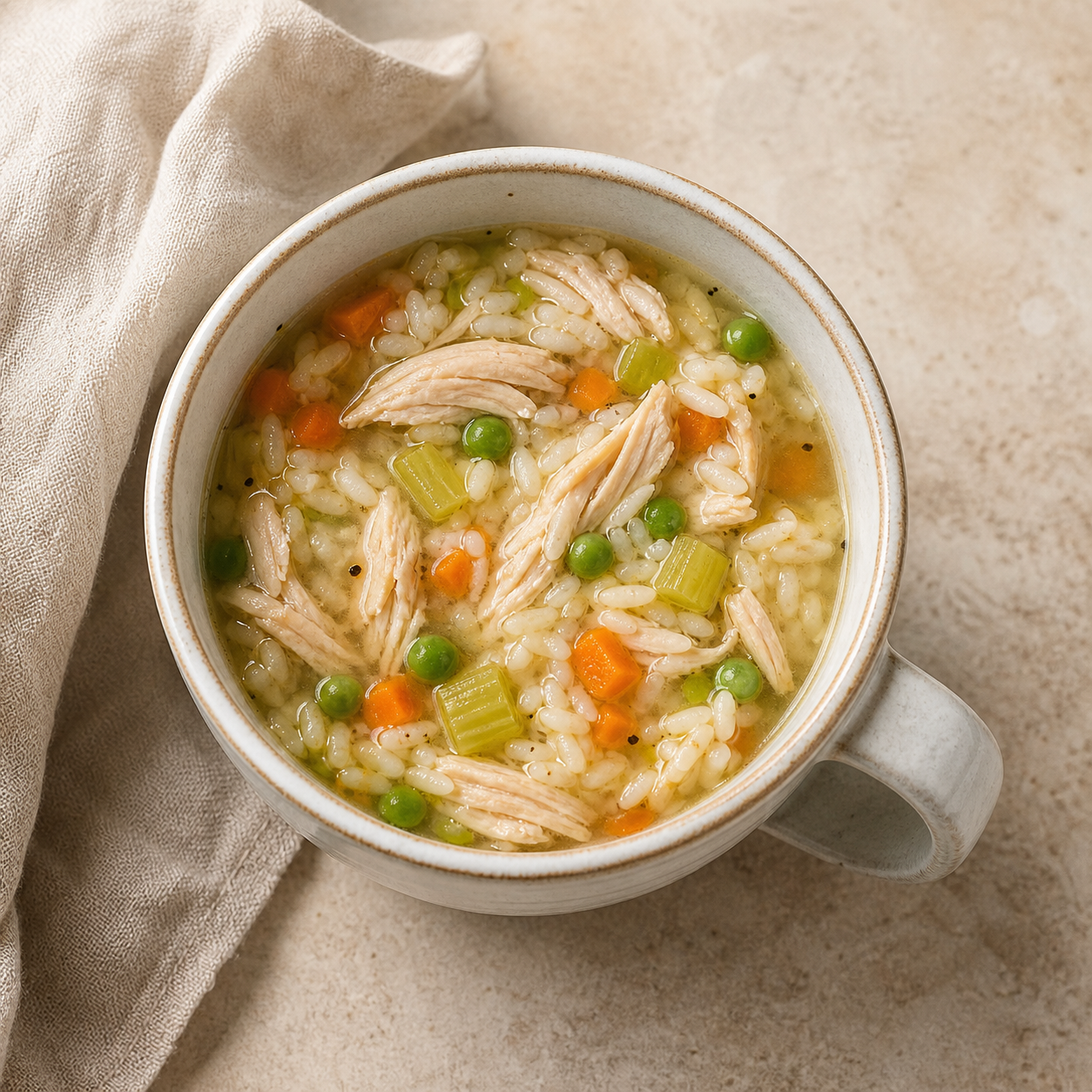 Chicken, Vegetable, and Rice Soup Mug