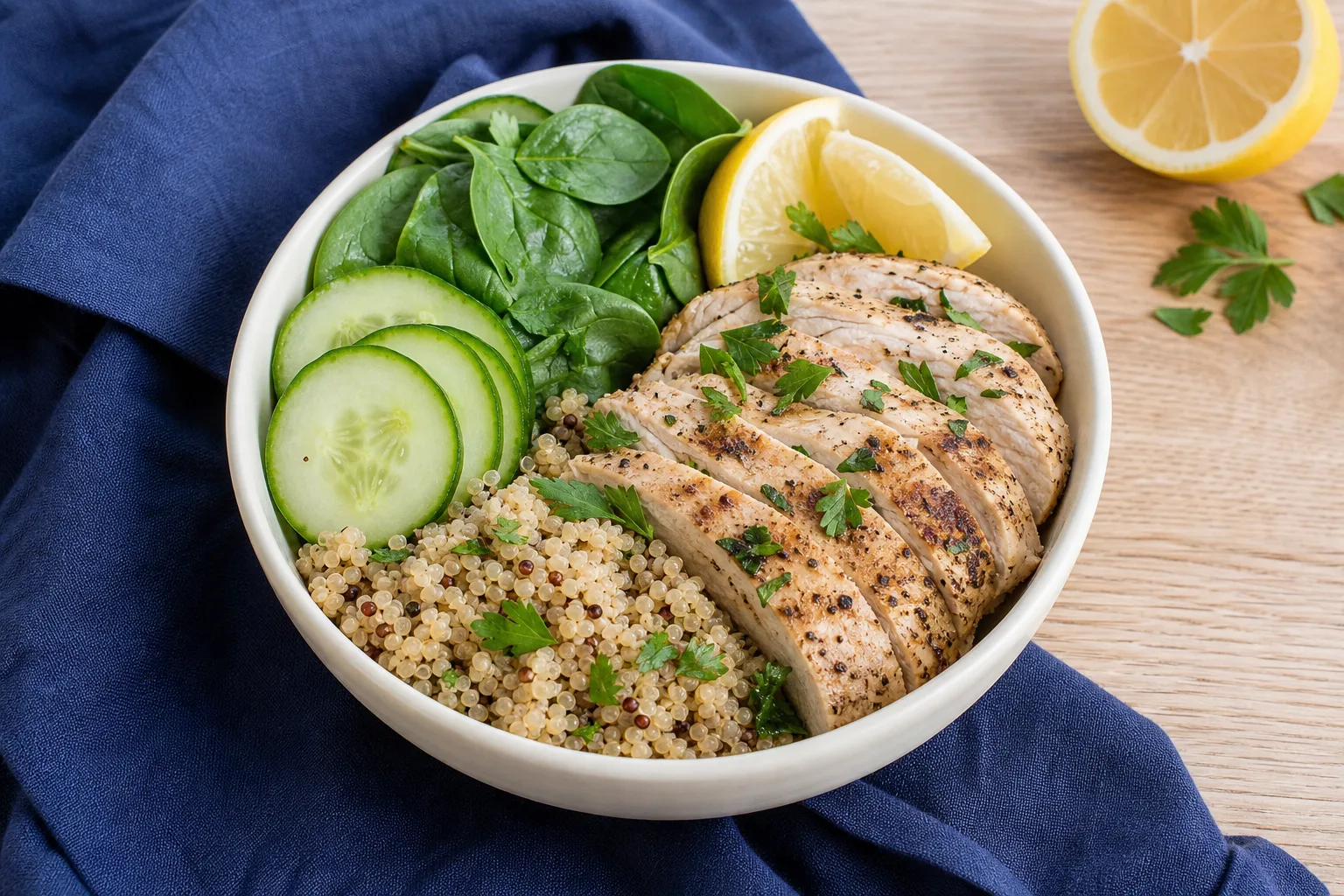 Lemon-Herb Chicken Quinoa Lunch for GLP-1 Meal Prep