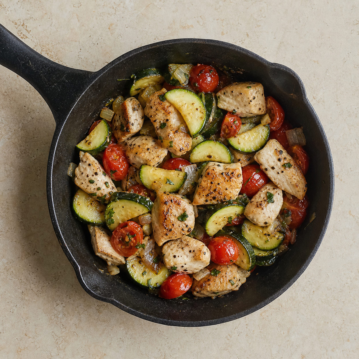 20-Minute GLP-1 Chicken and Zucchini Skillet